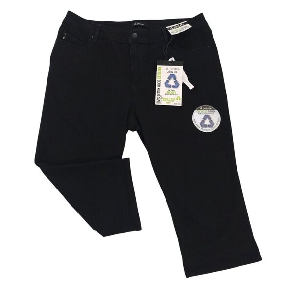 D.Jeans Women's Plus Size Stretch Cotton Blend Capri Pants Black 20W. - Picture 4 of 6